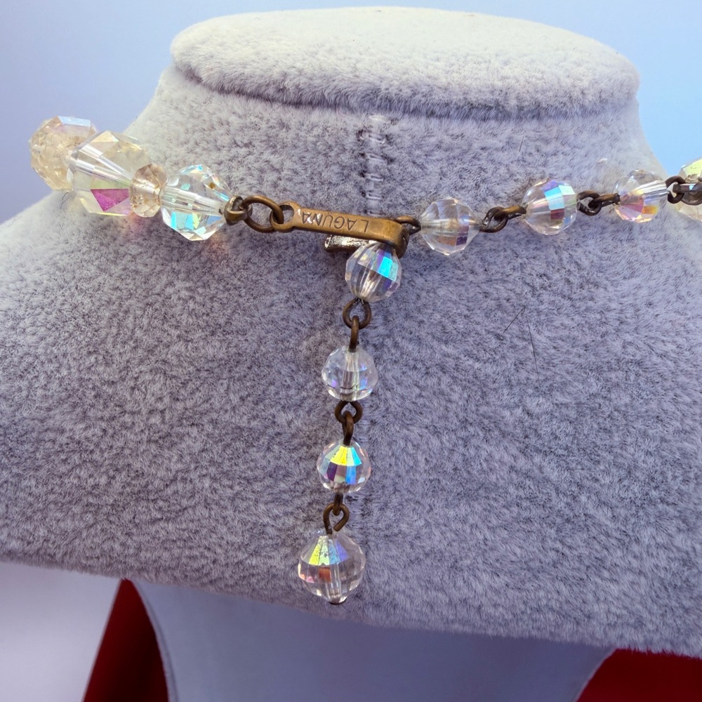 Laguna Crystal Necklace Women OS Clear AB Iridescent Excellent Vintage 1950s - Picture 5 of 17